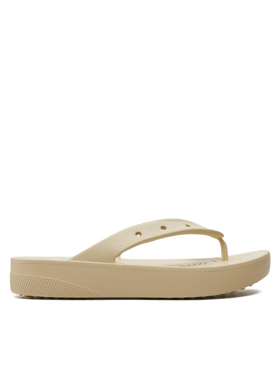 Crocs Crocs В'єтнамки Classic Platform Flip W 207714 Бежевий