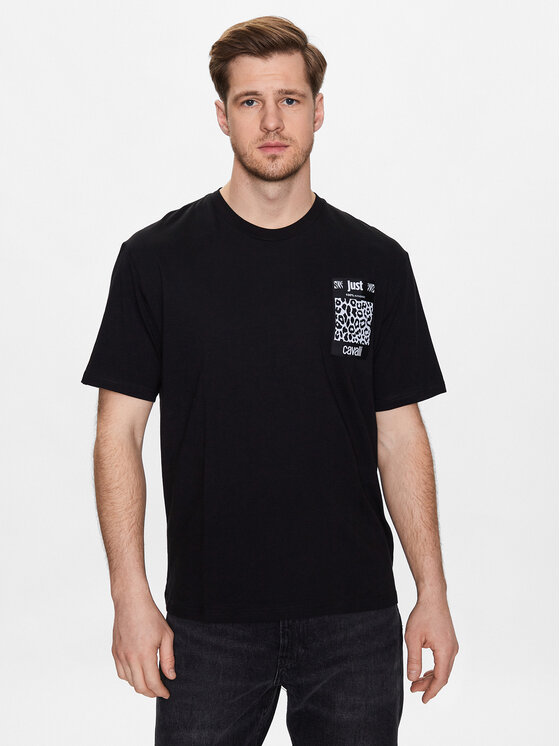 Just Cavalli Just Cavalli T-Shirt 74OBH600 Černá Regular Fit