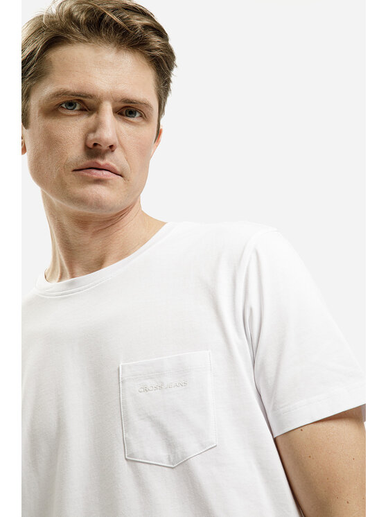 Cross Jeans Cross Jeans T-Shirt 16107-008 Biały Regular Fit
