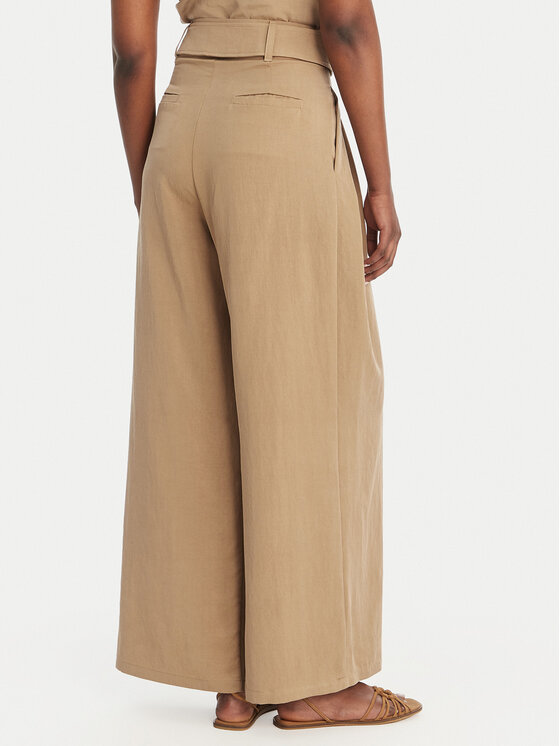 Eleh Eleh Панталони тип палацо SS260099 Бежов Wide Leg