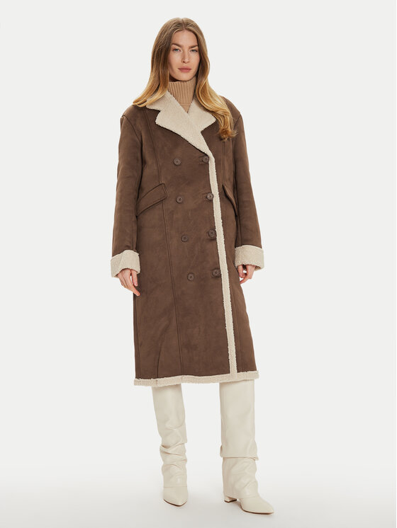 Noisy May Noisy May Cappotto in shearling Dila 27031455 Marrone Regular Fit