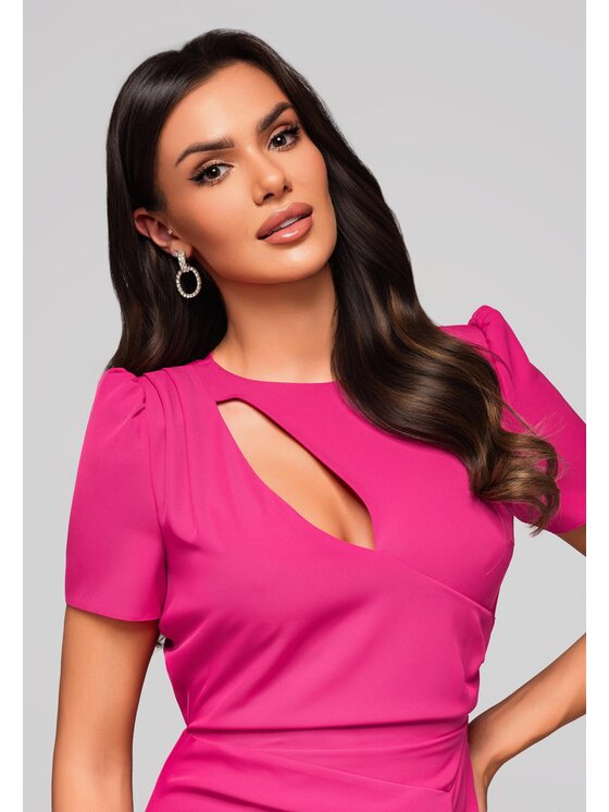 Ombre Ombre Sukienka koktajlowa LA-OM-DLR150 Różowy Regular Fit