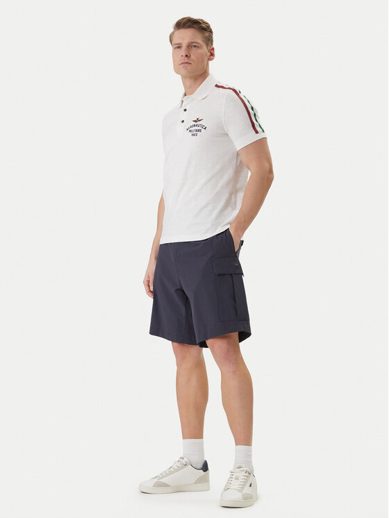 Aeronautica Militare Aeronautica Militare Šortky z materiálu 261BE0277UCT04291 Tmavomodrá Regular Fit
