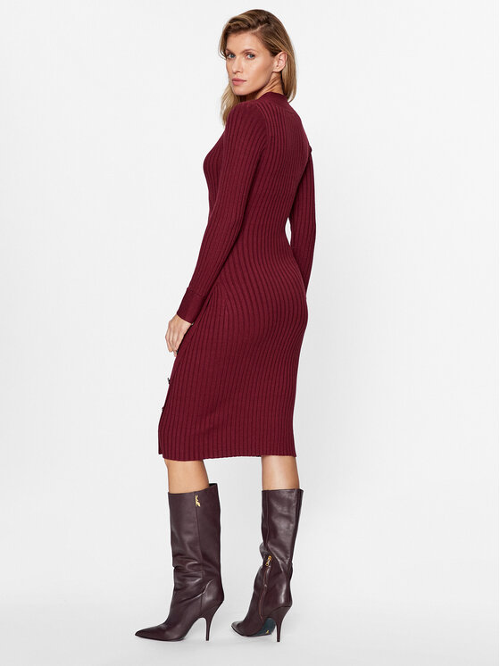 Guess Guess Плетена рокля Cecile W3BK39 Z2V42 Бордо Slim Fit