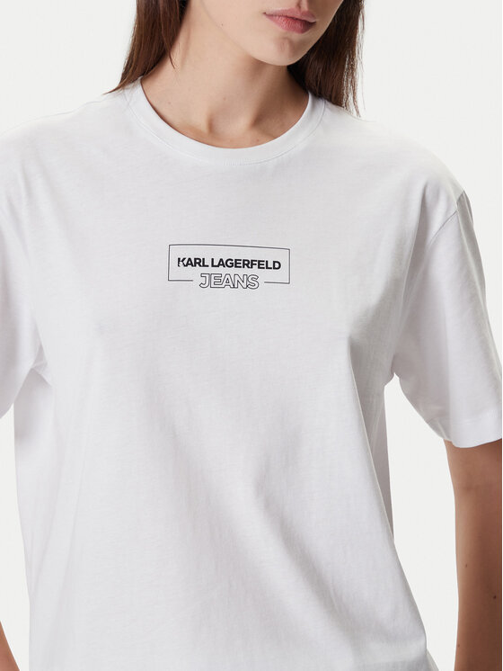 Karl Lagerfeld Jeans Karl Lagerfeld Jeans Majica A4W17003 Bela Relaxed Fit