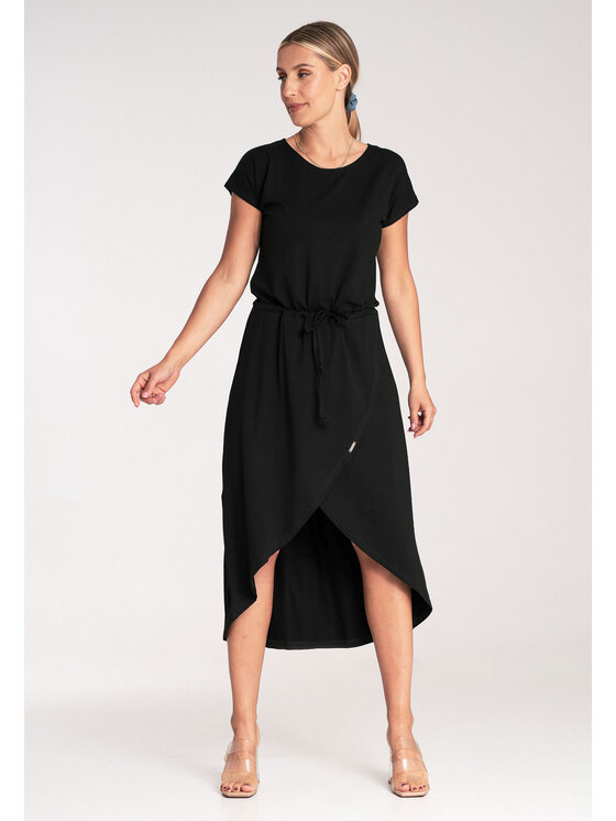 FIGL FIGL Každodenné šaty M1041 Čierna Basic Fit
