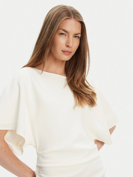 STAUD STAUD Kokteilinė suknelė Amelie R25S2120TP Écru Slim Fit