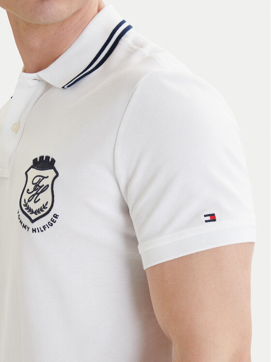Tommy Hilfiger Tommy Hilfiger Poloshirt Badge MW0MW43061 Weiß Regular Fit