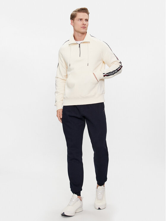 Tommy Hilfiger Tommy Hilfiger Μπλούζα Global Stripe MW0MW33661 Μπεζ Regular Fit