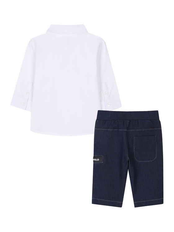 Karl Lagerfeld Kids Karl Lagerfeld Kids Комплект сорочка і тканинні штани Z30505 S Cиній Regular Fit