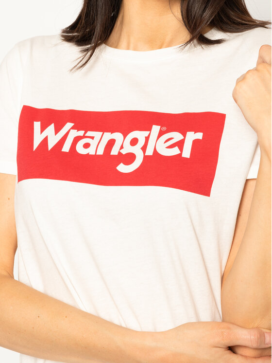 Wrangler Wrangler T-Shirt Logo Tee W7P3EV737 112132038 Biały Regular Fit