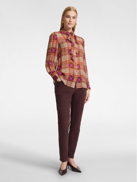 Elena Mirò Elena Mirò Spodnie materiałowe P152G000436N039 Bordowy Slim Fit
