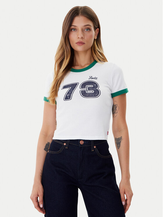 Levi's® Levi's® Tricou Graphic Ringer A3523-0142 Alb Slim Fit