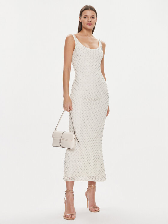 Marciano Guess Abendkleid Marylin 4RGK53 5793Z Écru Slim Fit  