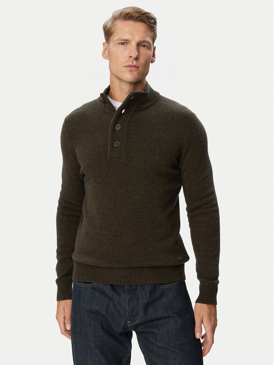 Barbour Barbour Džemper Elbow MKN0585GN73 Kaki Regular Fit