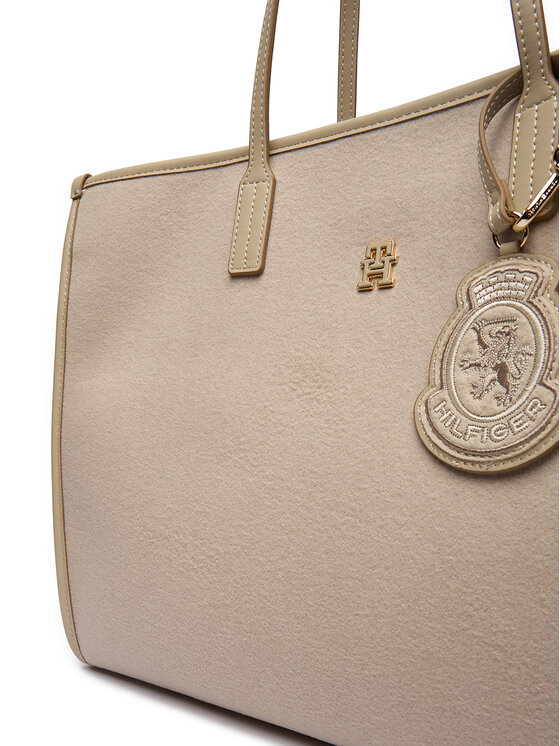Tommy Hilfiger Tommy Hilfiger Handtasche Th City Large Tote Melton AW0AW18215 Beige