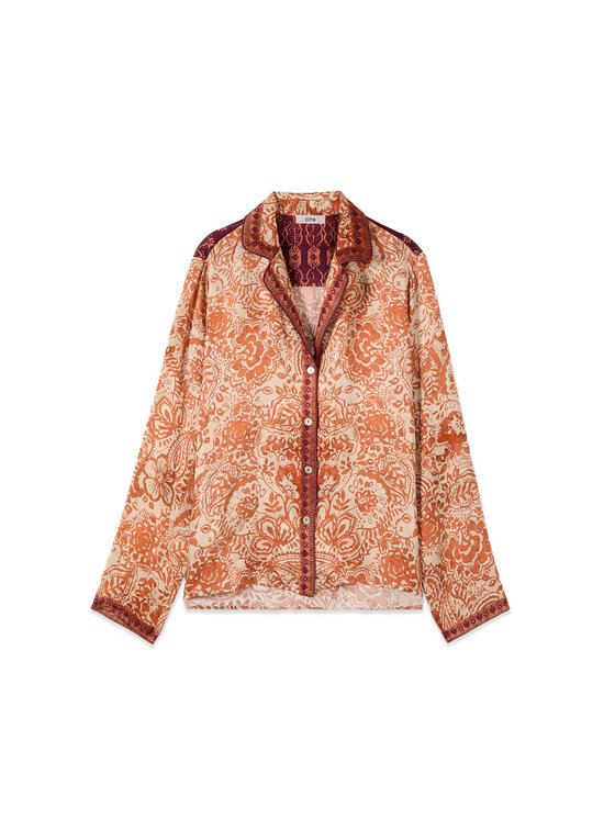 Oltre Oltre Koszula 5086R003267N0S7 Pomarańczowy Regular Fit