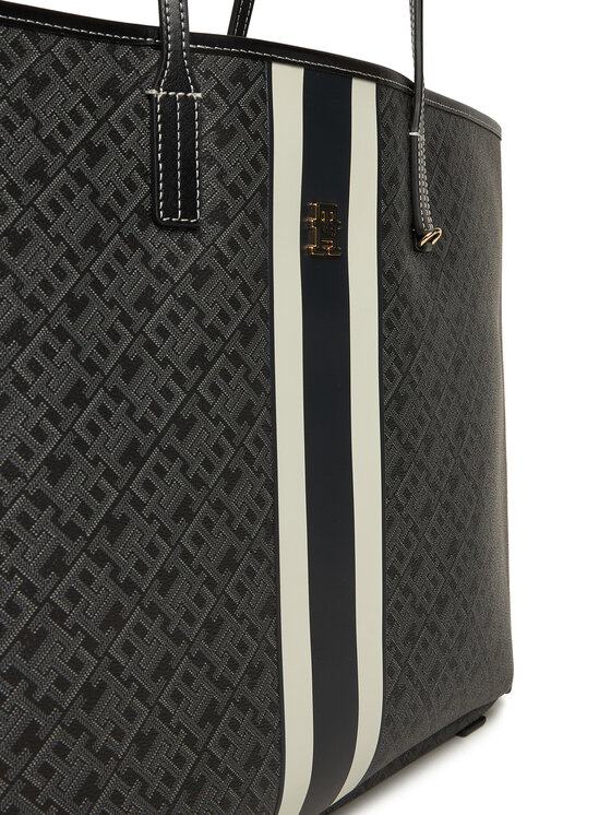 Tommy Hilfiger Tommy Hilfiger Handtasche Th Monoplay Le Maxi Tote AW0AW17697 Schwarz