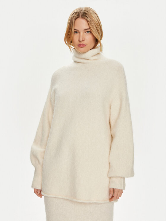 Gestuz Gestuz Rollkragenpullover 10908422 Écru Relaxed Fit