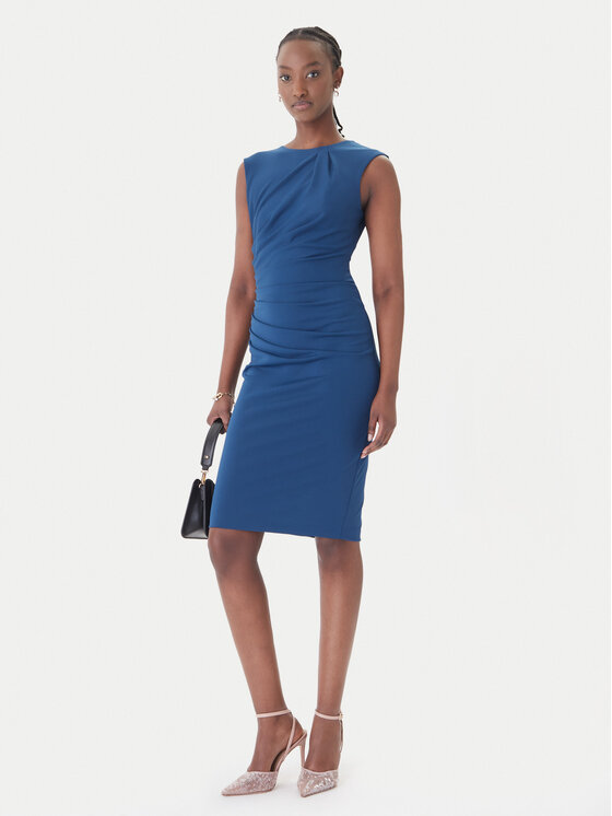 Rinascimento Rinascimento Cocktail obleka CFC0127683003 Modra Slim Fit