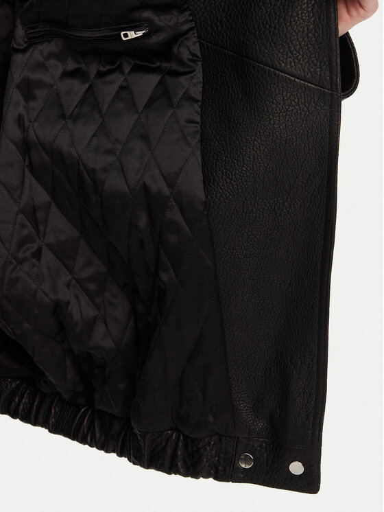 Dolce&Gabbana Dolce&Gabbana Geacă de piele F9S01L HULVN Negru Oversize