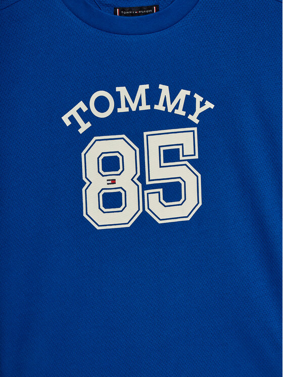 Tommy Hilfiger Tommy Hilfiger T-krekls Mesh Varsity Tee S/S KB0KB08683 Zils Regular Fit