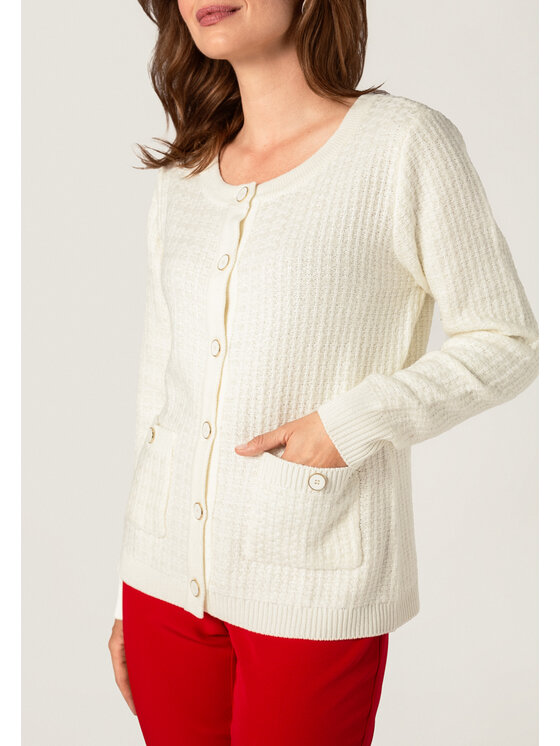 QUIOSQUE QUIOSQUE Kardigan 6TT002 Biały Regular Fit