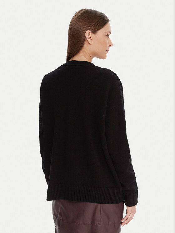 KAOS KAOS Strickjacke RI1KT023 Schwarz Regular Fit