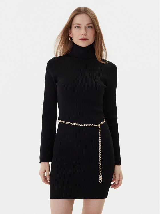 MICHAEL Michael Kors MICHAEL Michael Kors Úpletové šaty MF583C633D Černá Regular Fit