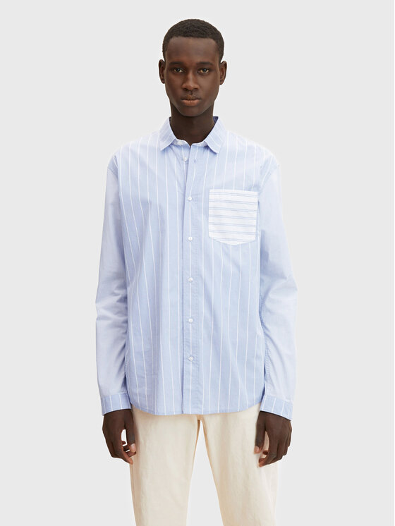 Tom Tailor Denim Tom Tailor Denim Koszula 1032372 Błękitny Relaxed Fit