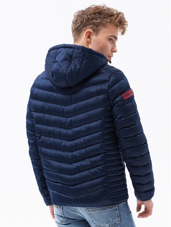 Ombre Ombre Kurtka zimowa C368 Granatowy Regular Fit