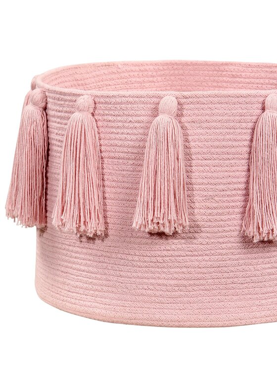 Lorena Canals Lorena Canals Przechowywanie Kosz Basket Tassels Pink Różowy