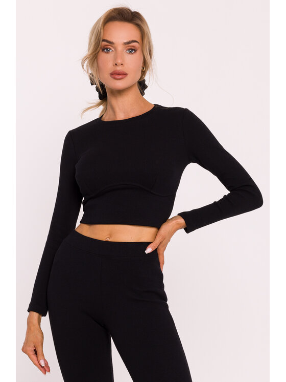 Made of Emotion Made of Emotion Bluzka M817 Czarny Active Fit