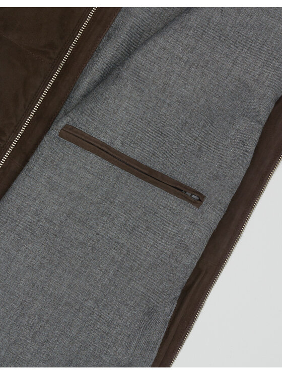 Borgio Borgio Kamizelka calvignano_br2 Brązowy Slim Fit