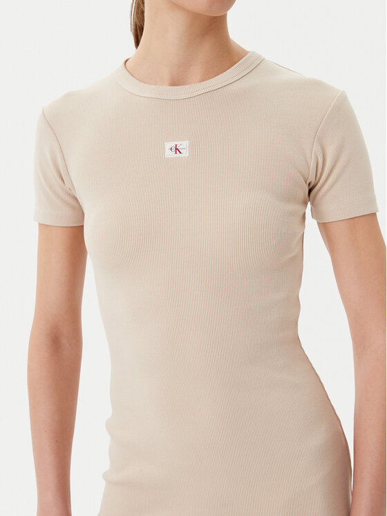 Calvin Klein Jeans Calvin Klein Jeans Každodenné šaty J20J225265 Béžová Slim Fit