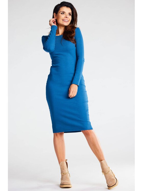 Infinite You Infinite You Vestito di maglia M282 Blu Basic Fit