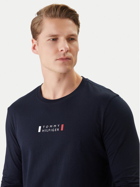 Tommy Hilfiger Tommy Hilfiger S dlouhým rukávem Brand Love Ls Tee MW0MW41454 Tmavomodrá Slim Fit