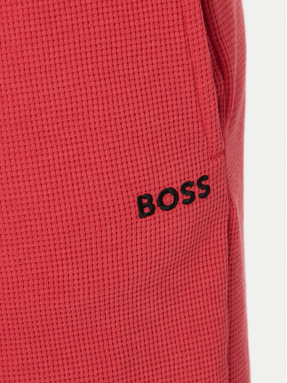 BOSS BOSS Pantaloni scurți sport Waffle 50535884 Roșu Regular Fit
