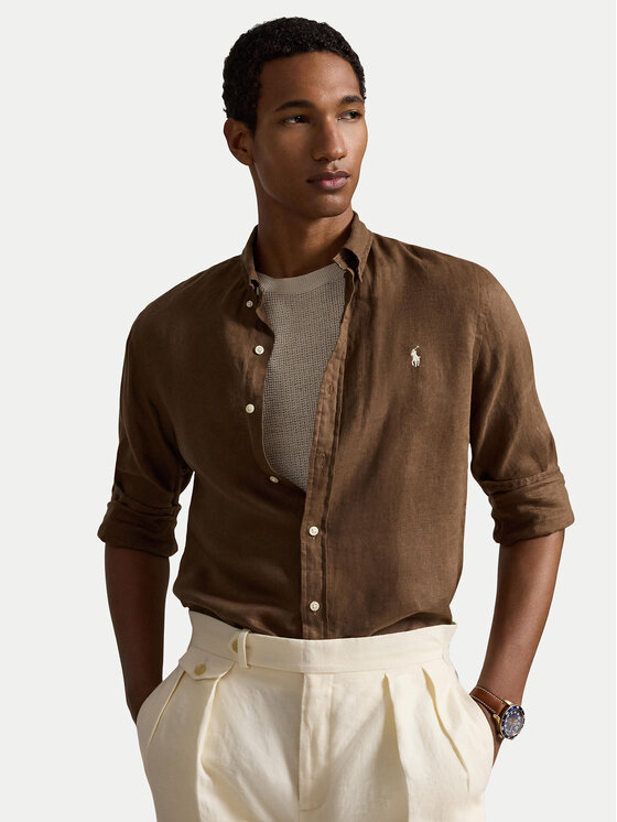 Polo Ralph Lauren Polo Ralph Lauren Košile 710968915500 Světle hnědá Slim Fit