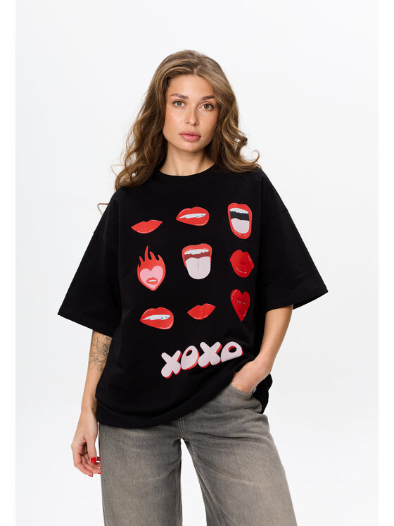 Mirons Mirons T-Shirt Print Biały Oversize