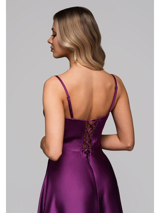 Ombre Ombre Sukienka wieczorowa LA-OM-DLR267 Fioletowy Regular Fit