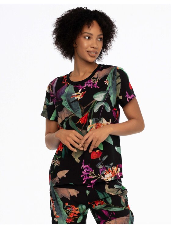 Esotiq Esotiq Piżama 41224-99X Czarny Regular Fit