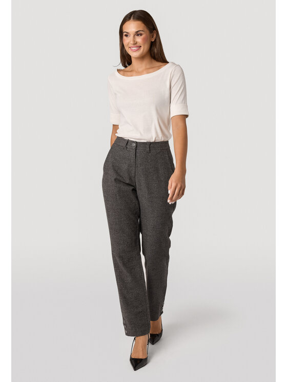 QUIOSQUE QUIOSQUE Kalhoty z materiálu Quiosque 3VS001201 Šedá Regular Fit