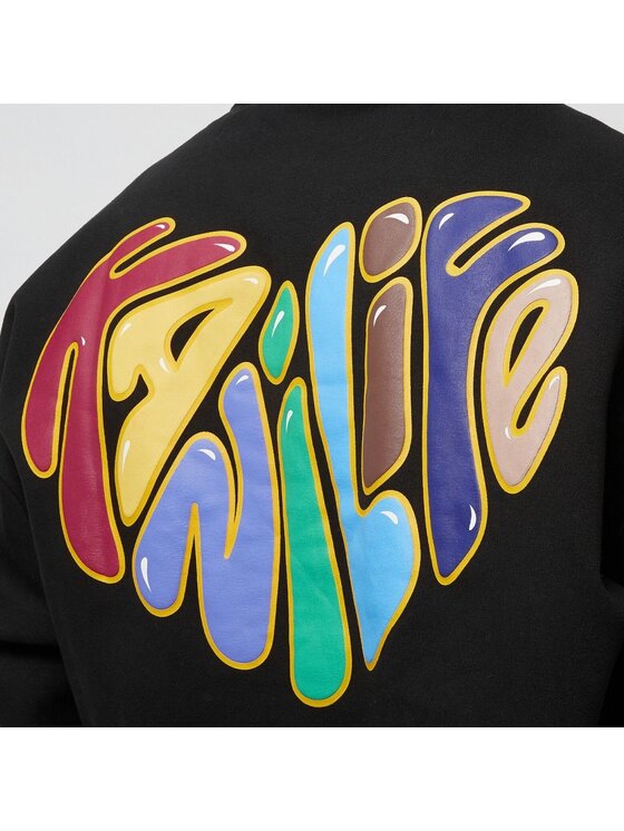Karl Kani Karl Kani Felpa WOVEN SIGNATURE KANI LIFE OS FULL ZIP HOODIE Nero Regular Fit