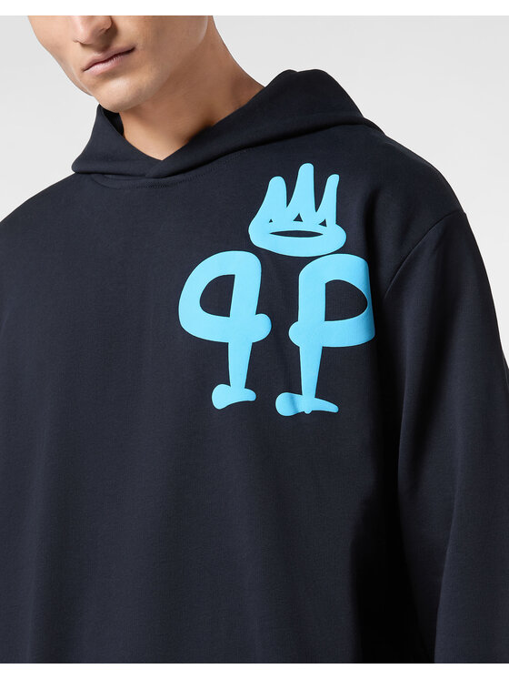 PHILIPP PLEIN PHILIPP PLEIN Mikina 9587 Modrá Regular Fit