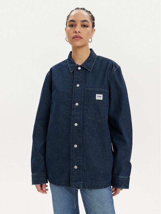 Lee Lee džinsiniai marškiniai Workwear 112349344 Tamsiai mėlyna Loose Fit