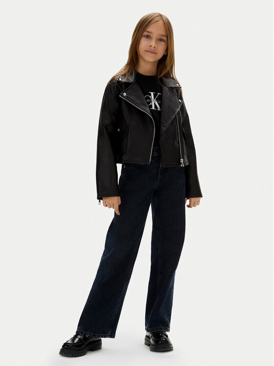 Calvin Klein Jeans Calvin Klein Jeans Kurtka z imitacji skóry IG0IG02982 D Czarny Regular Fit