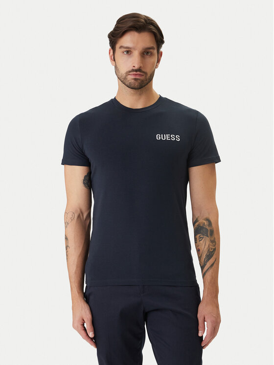 Guess Tricou U6GM03 K6YW1 Bleumarin Slim Fit