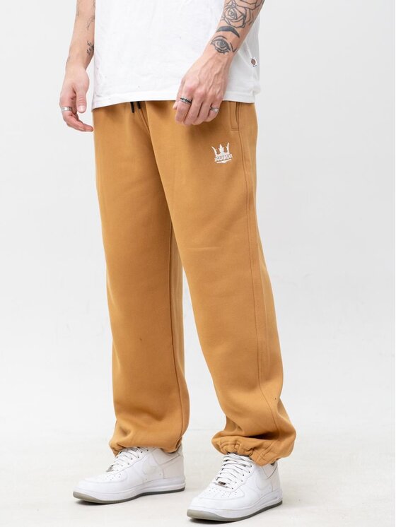 Jigga Wear Jigga Wear Spodnie dresowe Szerokie regulowane luźne 130314 Beżowy Baggy Fit
