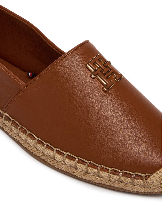 Tommy Hilfiger Tommy Hilfiger Espadryle Th Logo Leather Espadrille FW0FW09246 Brązowy